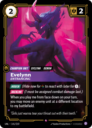 Evelynn, Entrancing UNL-141/219