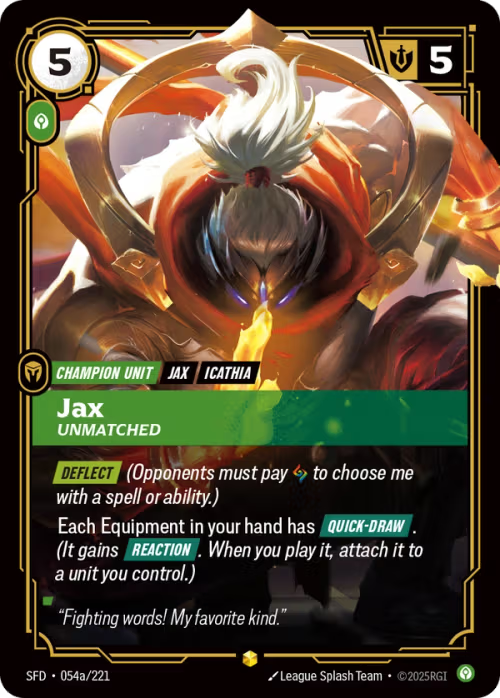 Jax, Unmatched SFD-054a/221