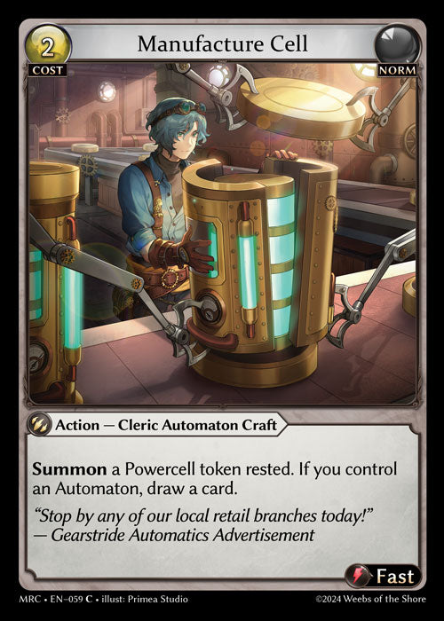 MRC-059 Manufacture Cell