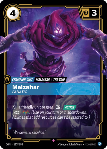 Malzahar, Fanatic OGN-113/298